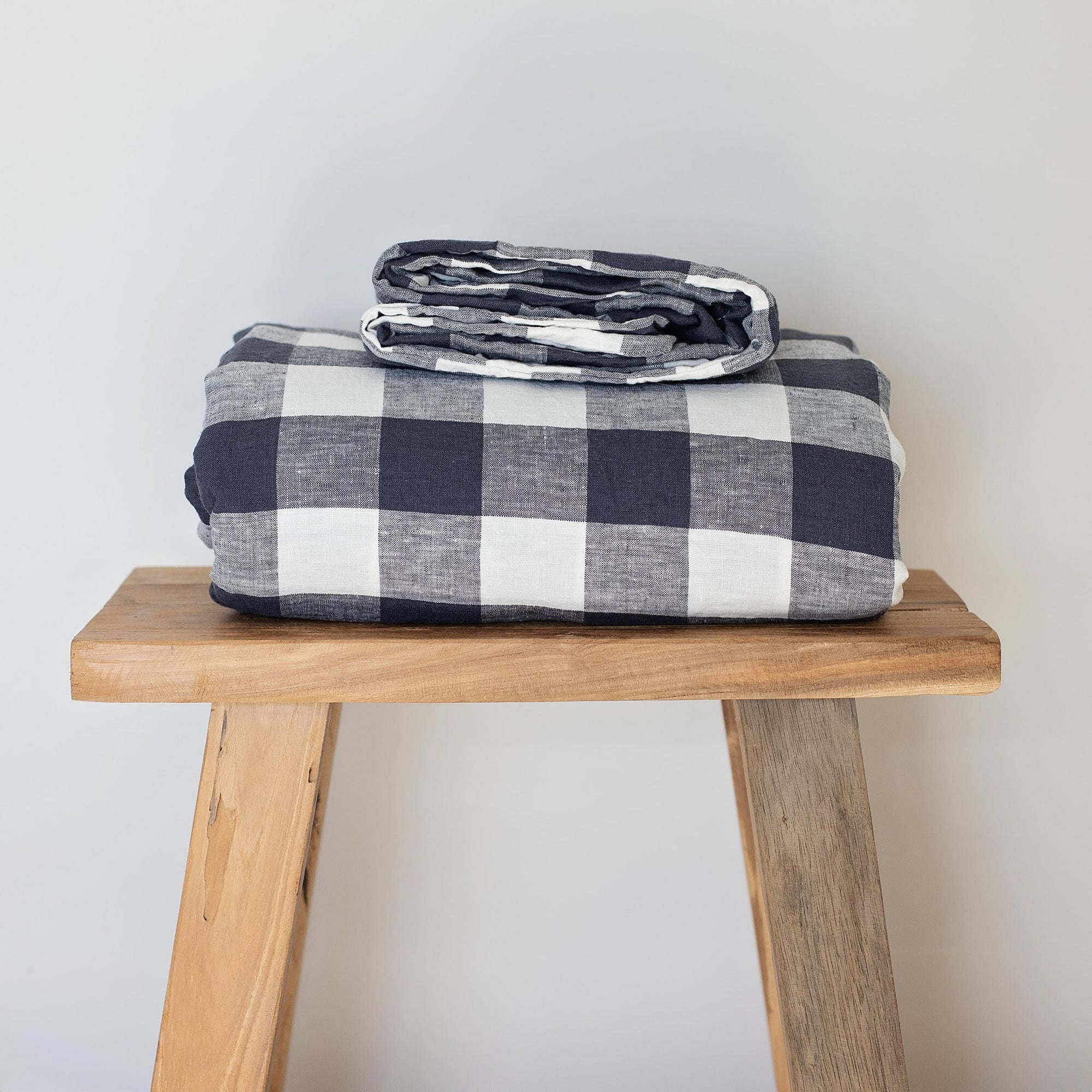 Ink Grid Linen Flat Sheet