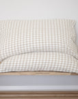 Natural Gingham Linen Pillowcases - Pair