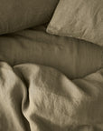 Olive Linen Duvet Cover