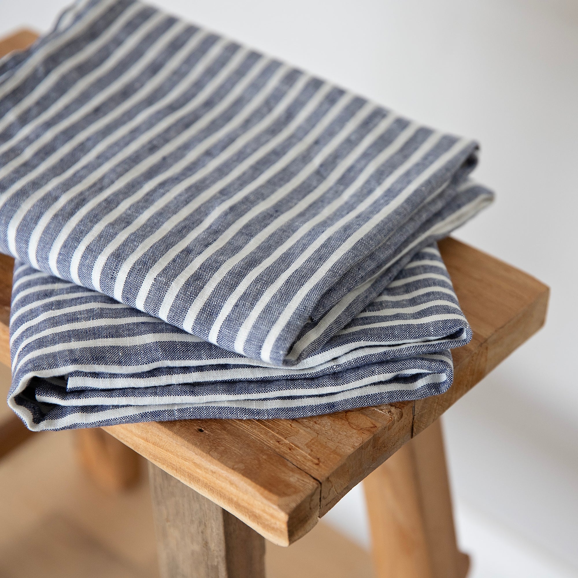 Chambray Stripe Linen European Pillowcases - Pair