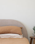 Hazelnut bedding with Hazelnut Stripe pillowcases, linen