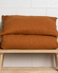 Rust 100% Pure French Flax Linen Pillowcase