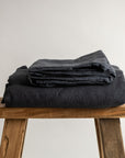 Midnight Blue 100% Pure French Flax Linen Flat Sheet