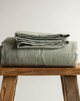 Sage Green 100% Pure French Flax Linen Fitted Sheet