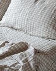 Natural Gingham 100% Pure French Flax Linen Duvet Cover