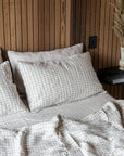 Natural Gingham 100% Pure French Flax Linen Duvet Cover