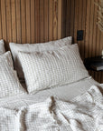 Natural Gingham 100% Pure French Flax Linen Duvet Cover