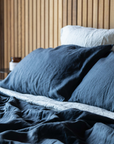 Midnight Blue 100% Pure French Flax Linen Pillowcase