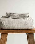 Pinstripe 100% Pure French Flax Linen Fitted Sheet