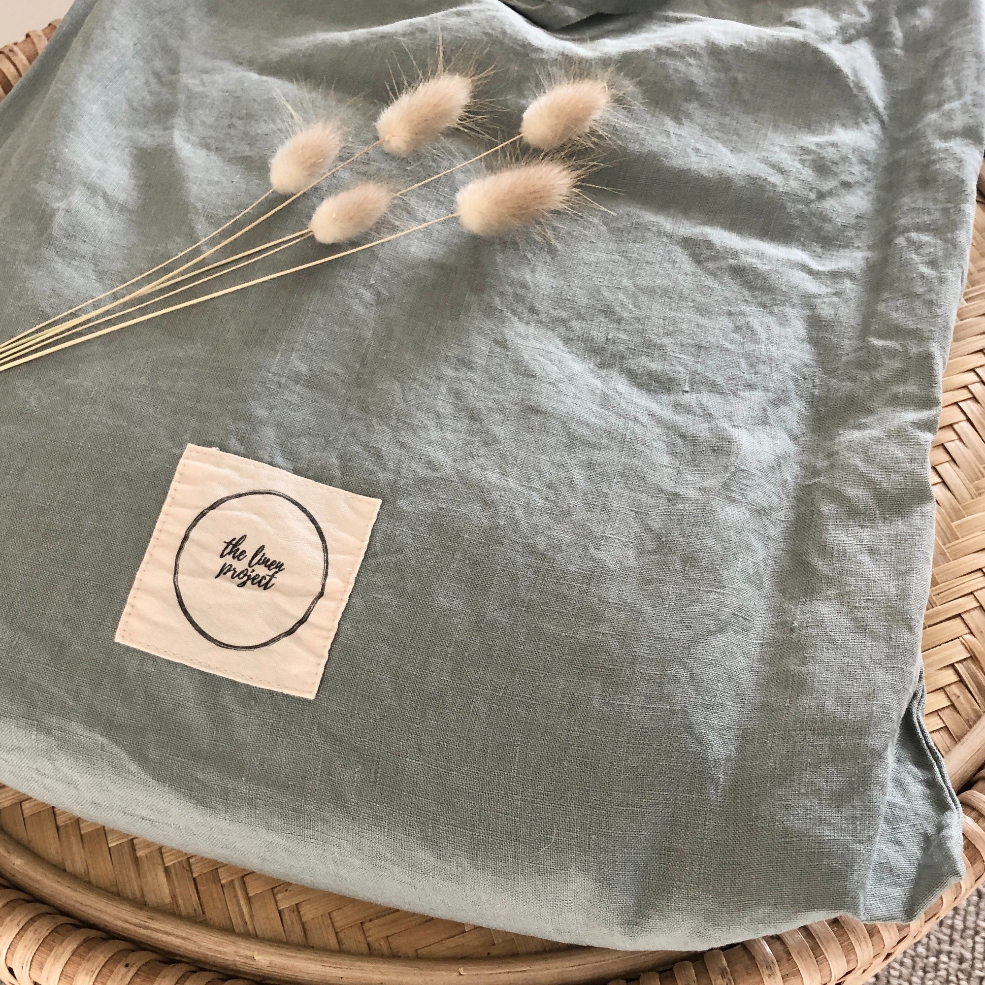 Sage linen bag