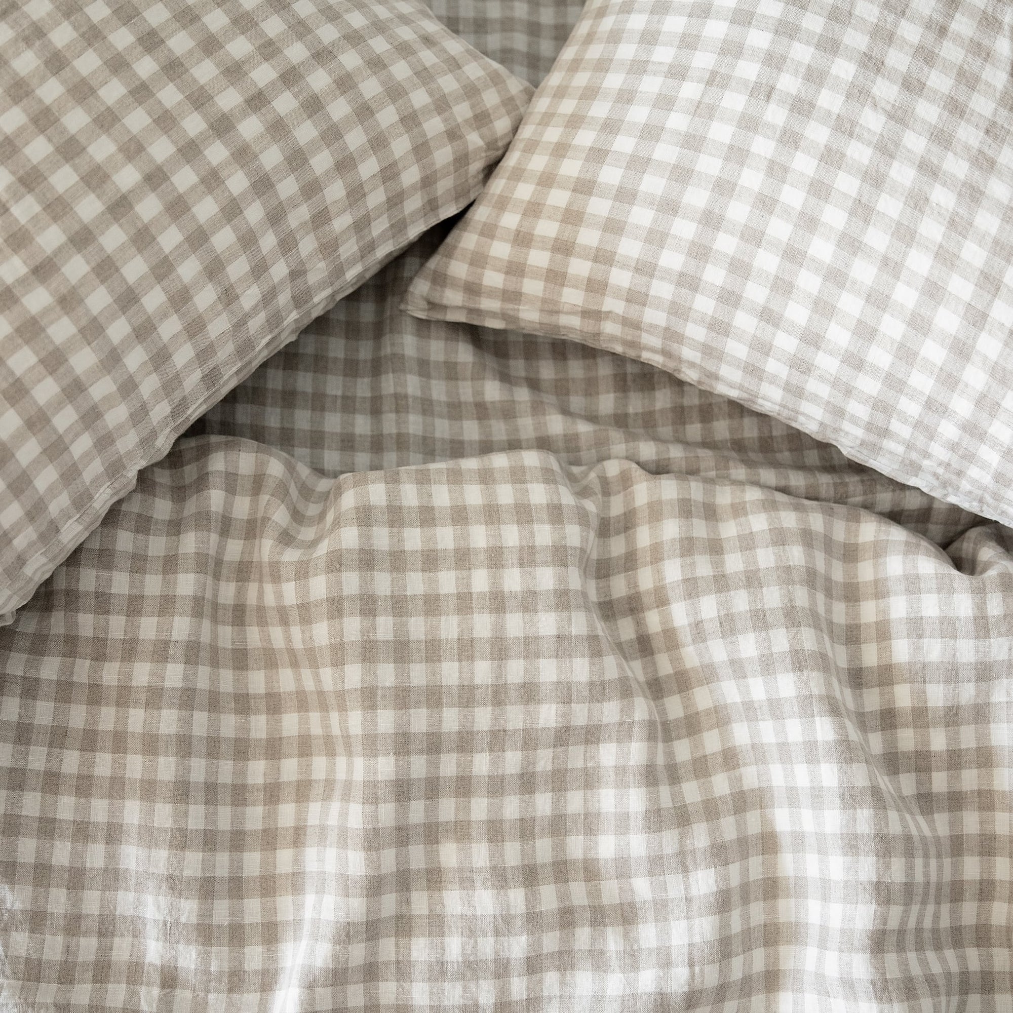 gingham linen bedding 