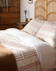 Rust Stripe Linen Duvet Cover