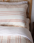 rust stripe linen sheets