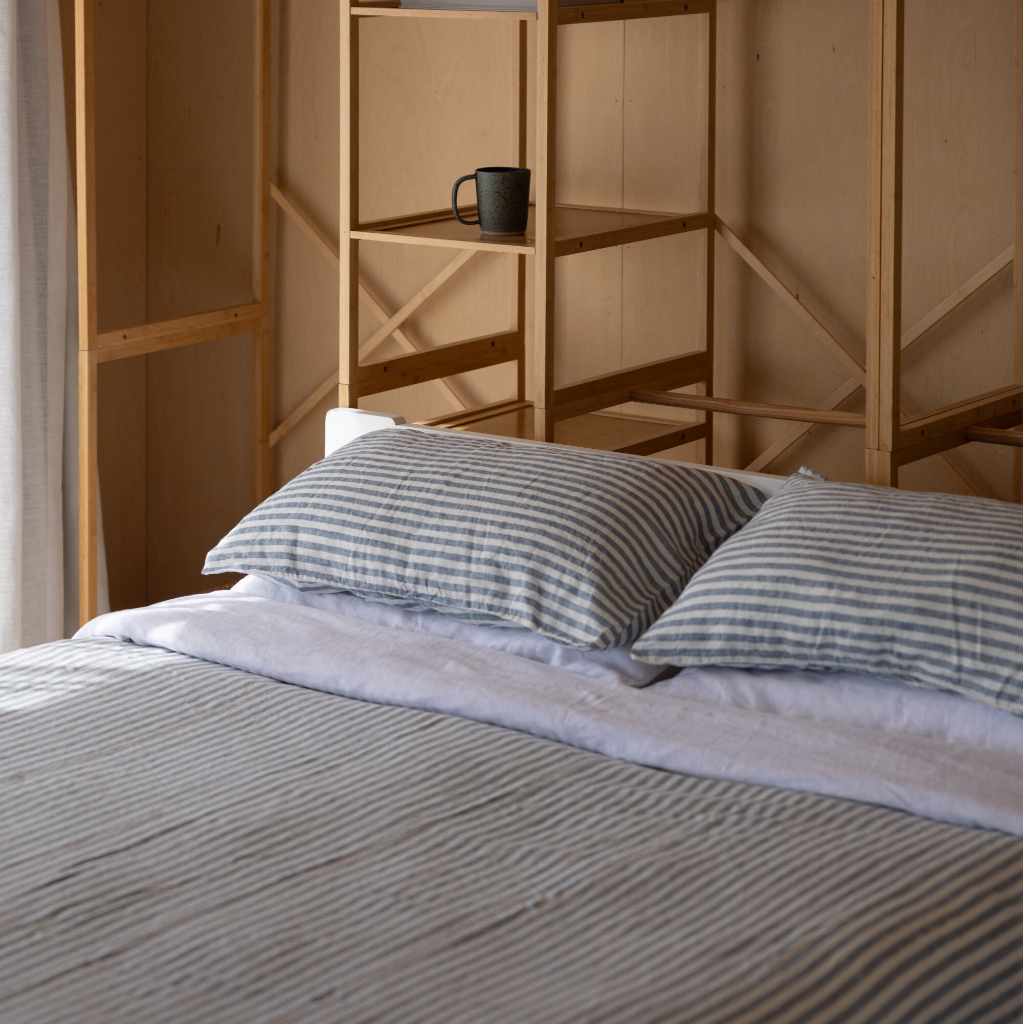 Ocean stripe pure linen bedding
