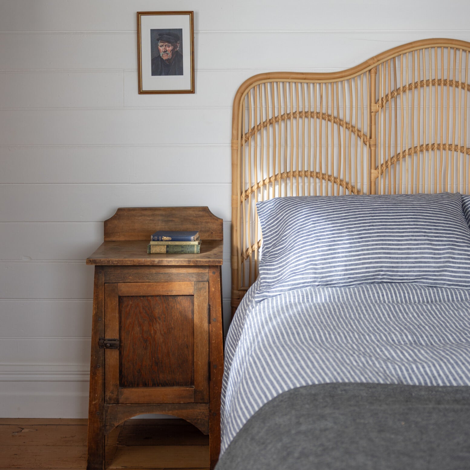 Chambray stripe and denim linen