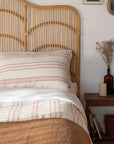 Rust Stripe Linen Duvet Cover