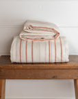 rust stripe linen sheets