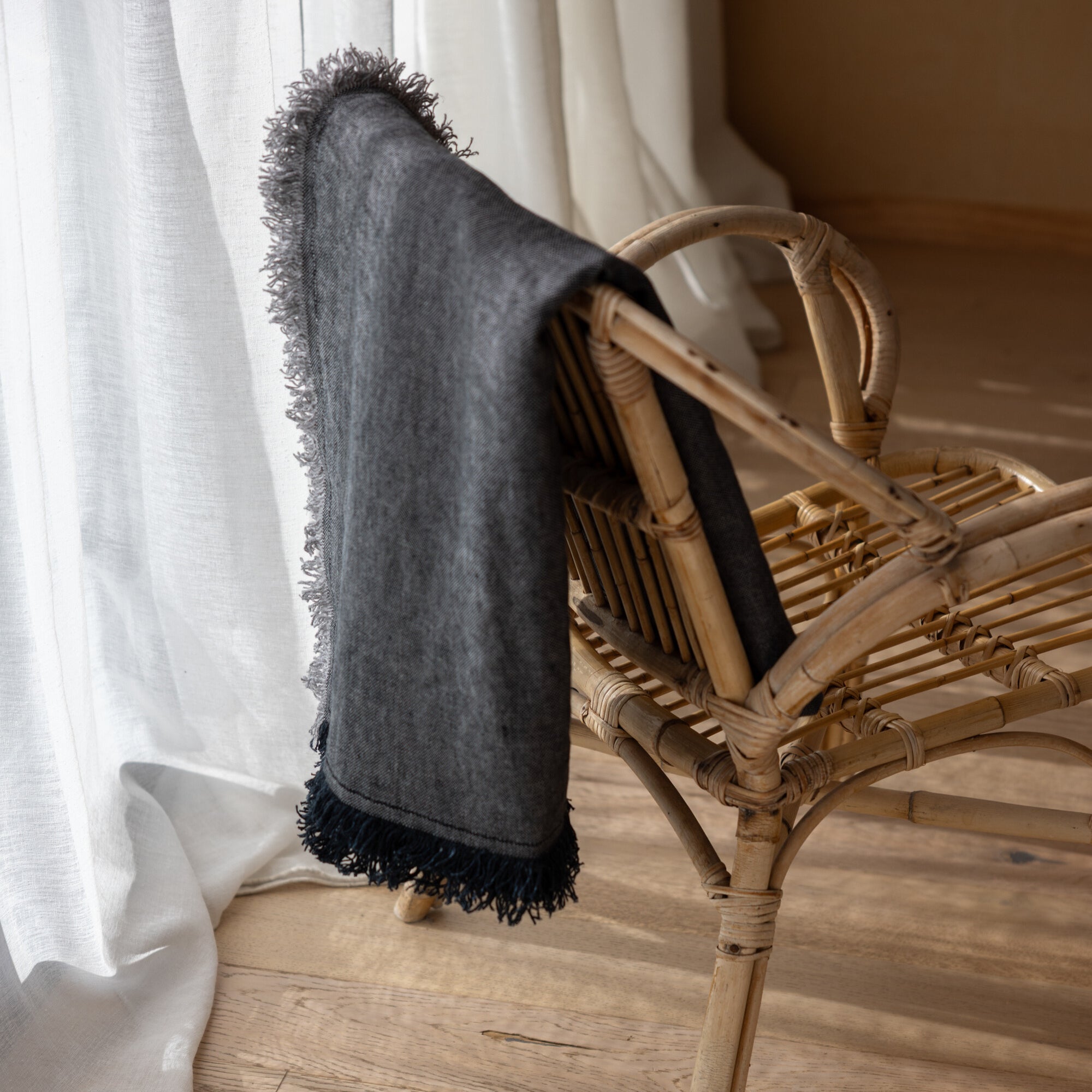 driftwood linen throw