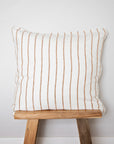 caramel stripe linen cushion