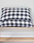 Ink grid linen pillowcases