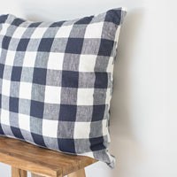 Ink Grid Linen Cushion Cover