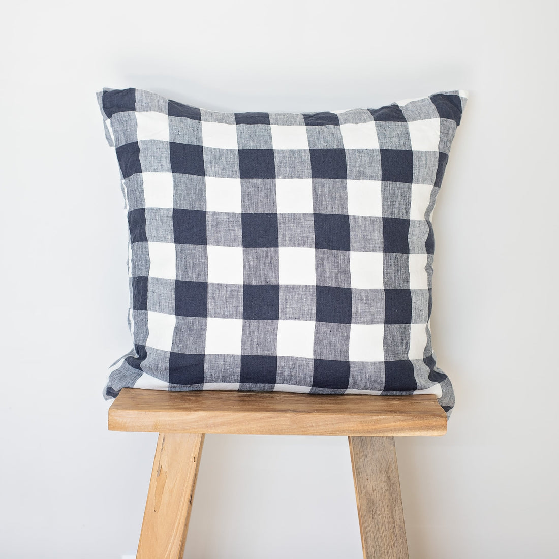 Ink Grid Linen Cushion Cover