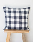 Ink Grid Linen Cushion Cover