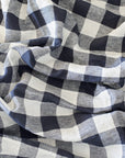 Ink grid linen duvet cover