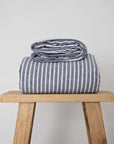 Chambray stripe linen sheets