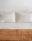 Caramel and Stripe Linen Quilt