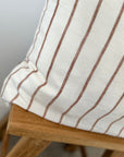 Caramel stripe linen cushion