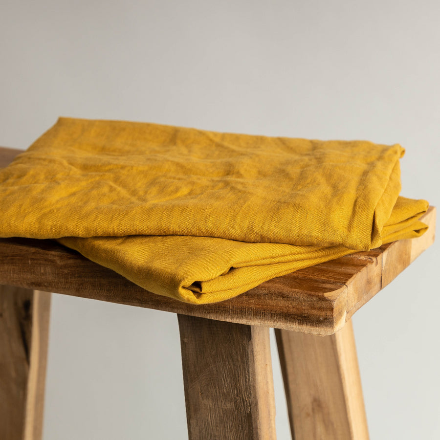 Mustard Linen Pillowcases - Pair