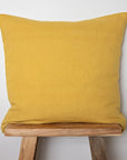ochre linen cushion cover