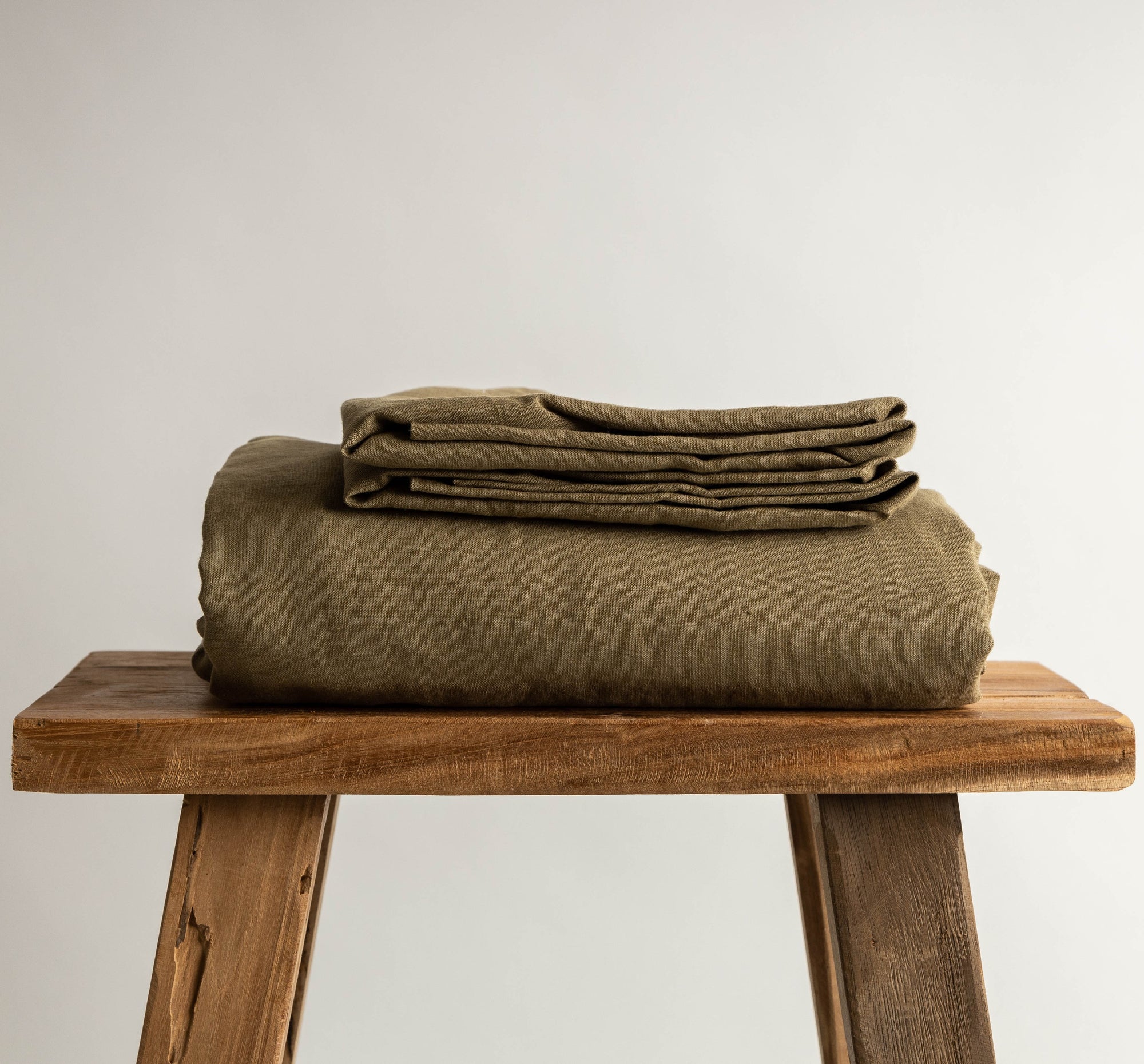 Light Olive Linen Fitted Sheet