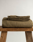 Light Olive Linen Fitted Sheet