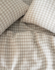 Natural Gingham Linen Duvet Cover