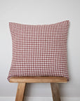 mulberry gingham linen cushion cover