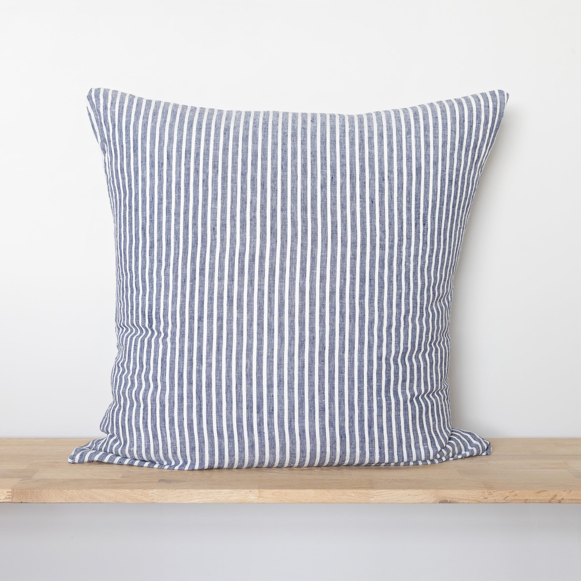 Chambray Stripe Linen European Pillowcases - Pair