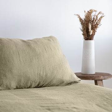 Olive Linen Duvet Cover