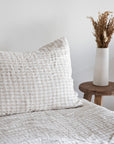 Natural Gingham Linen Duvet Cover