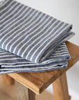 Chambray Stripe Linen Pillowcases - Pair