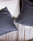 midnight blue linen pillowcases