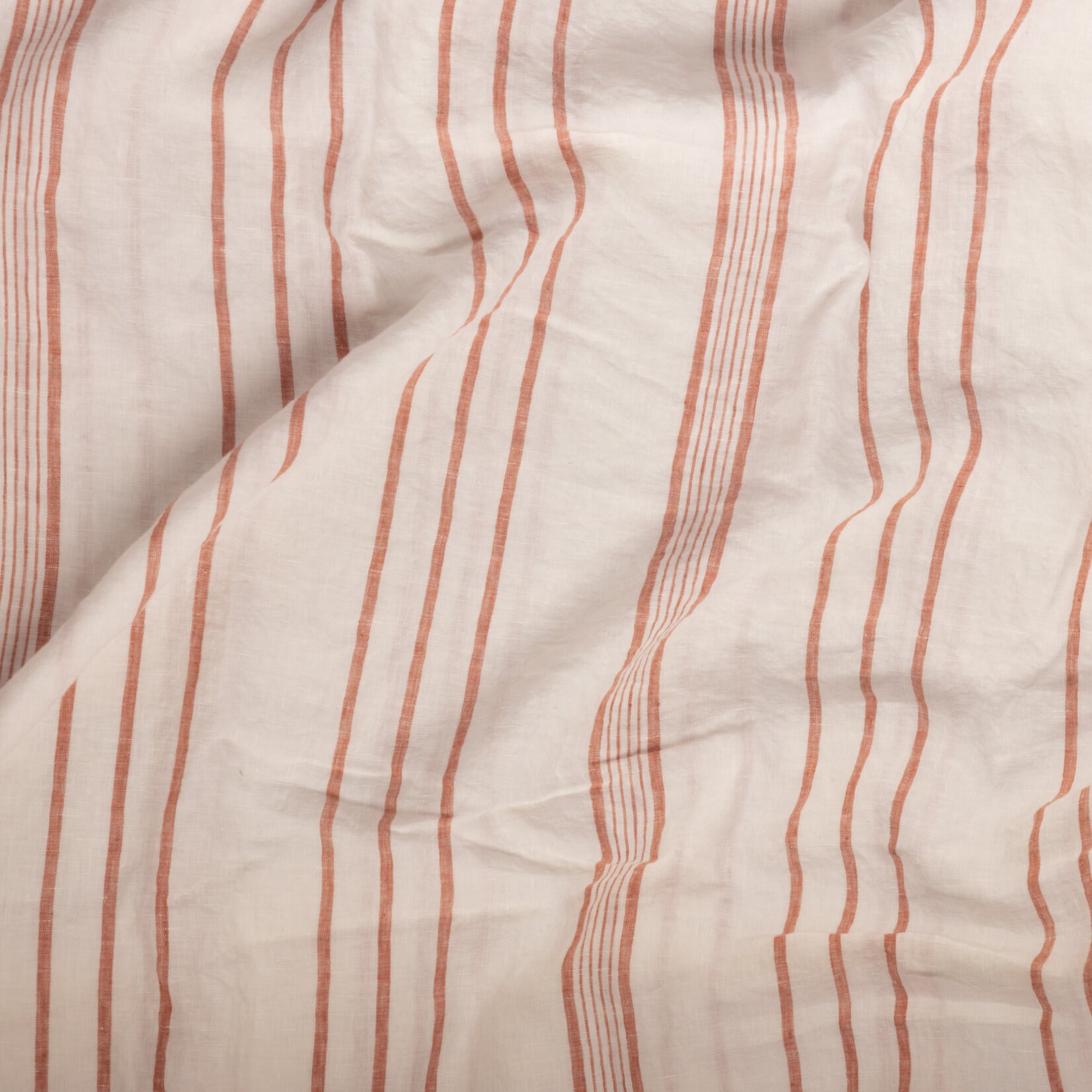 rust stripe linen sheets