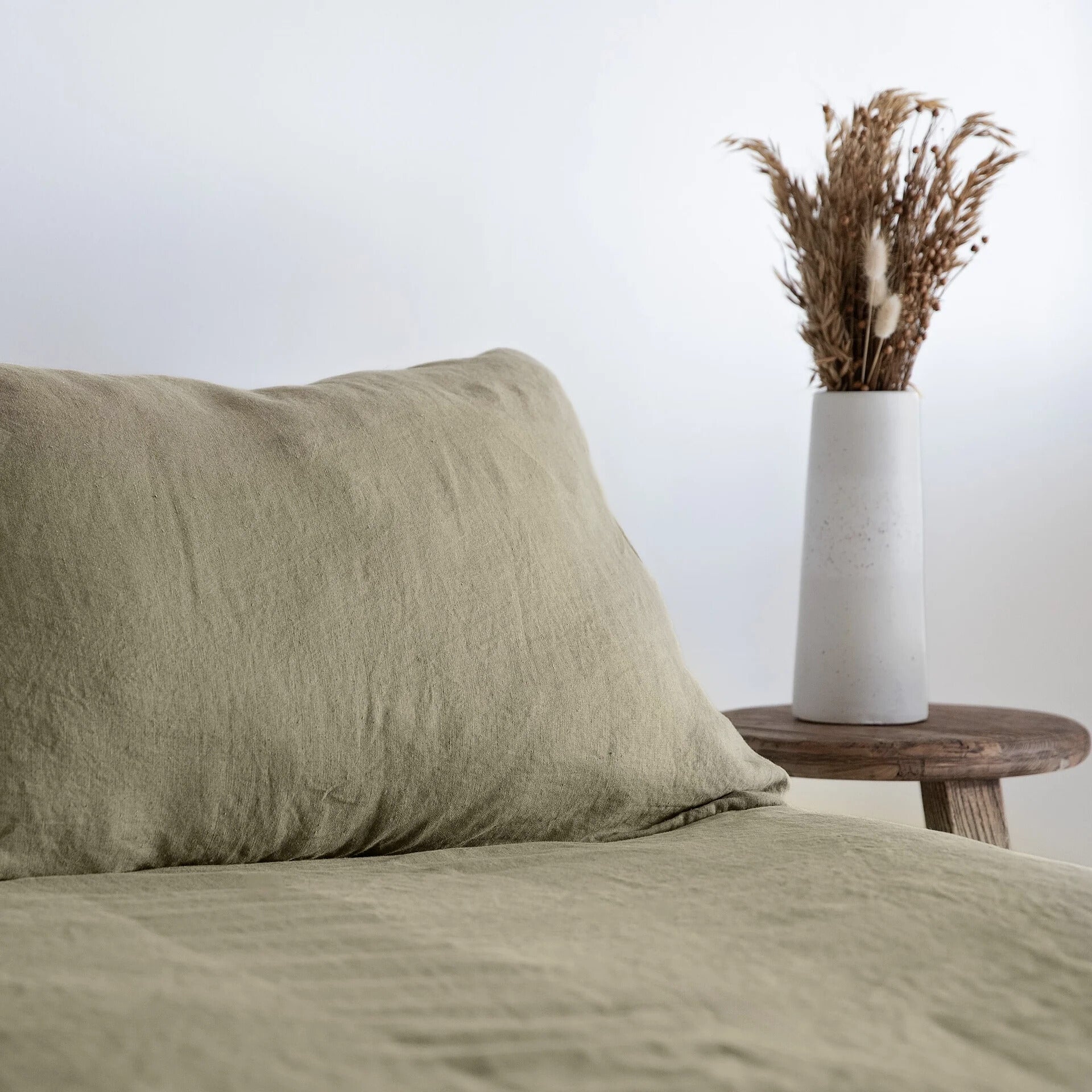 Olive Linen Duvet Cover