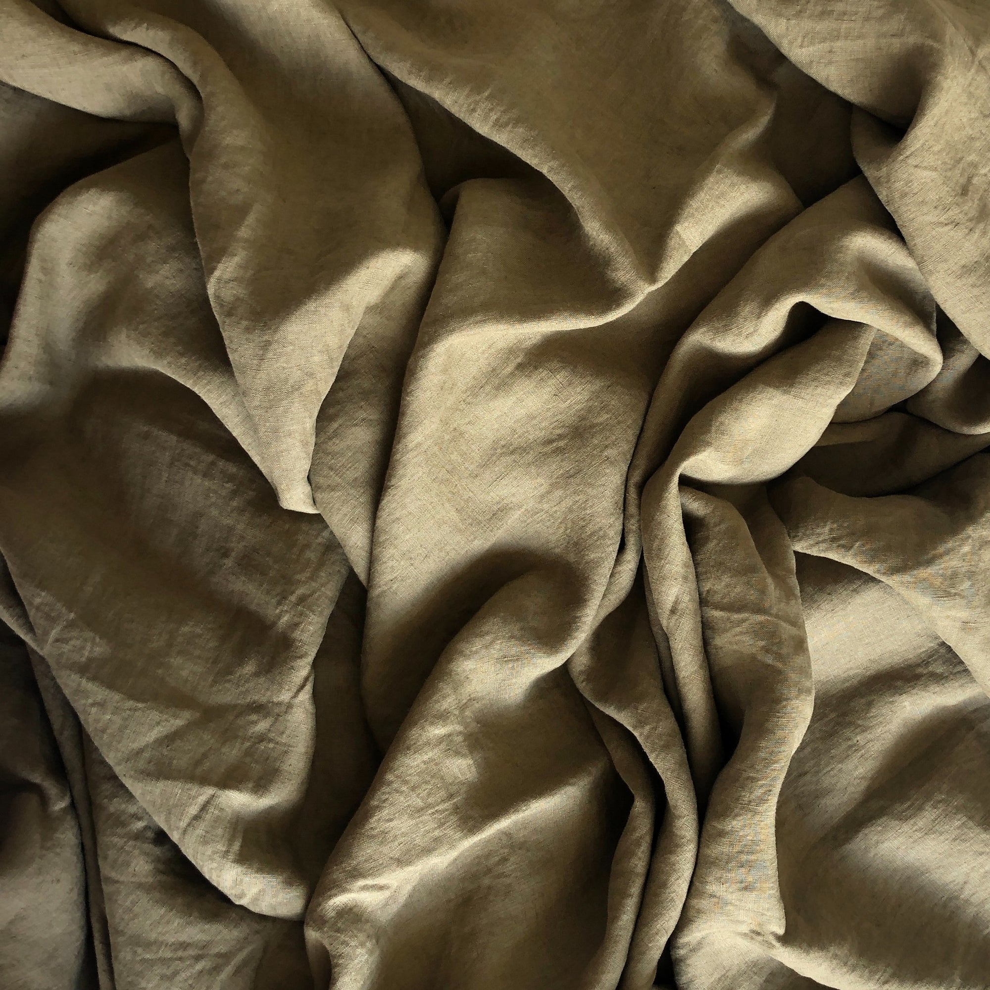 Light Olive Linen Fitted Sheet