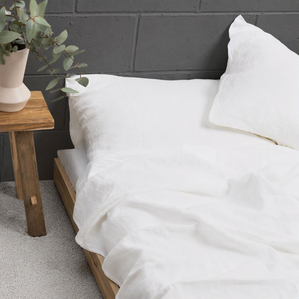 White Linen Flat Sheet - The Linen Project