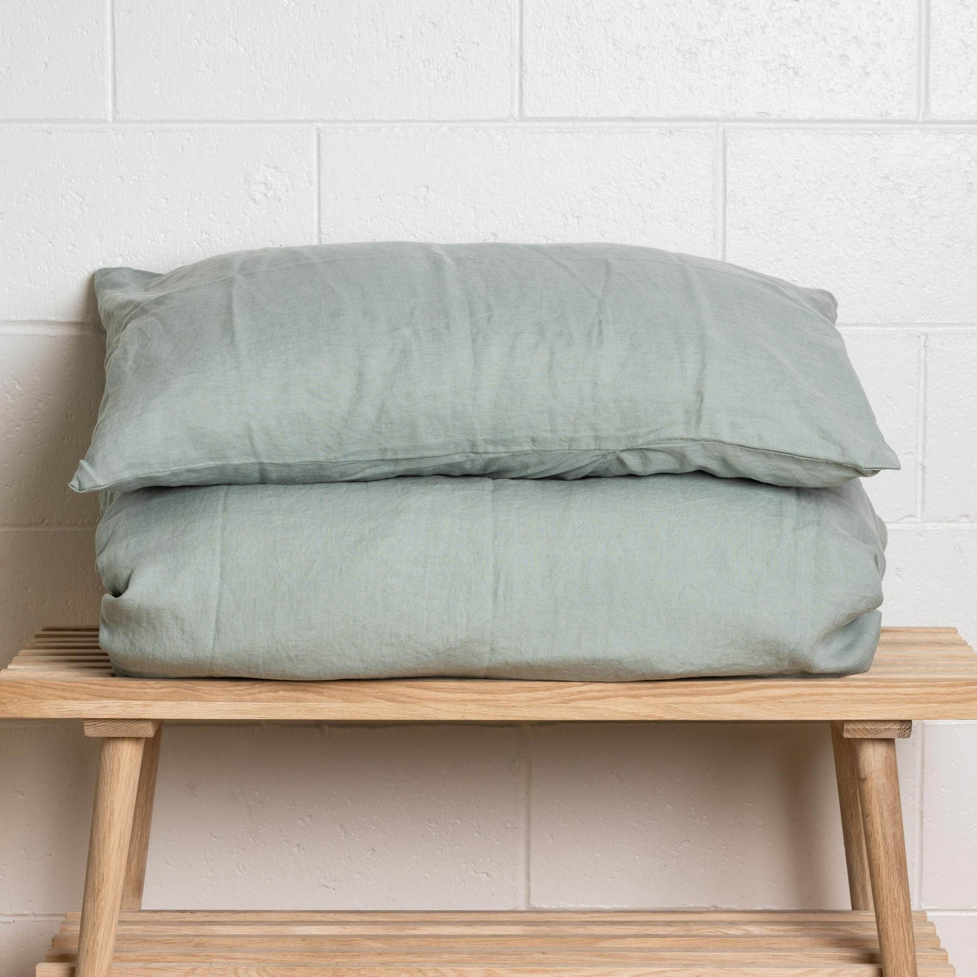 Sage Green 100% Pure French Flax Linen Pillowcase