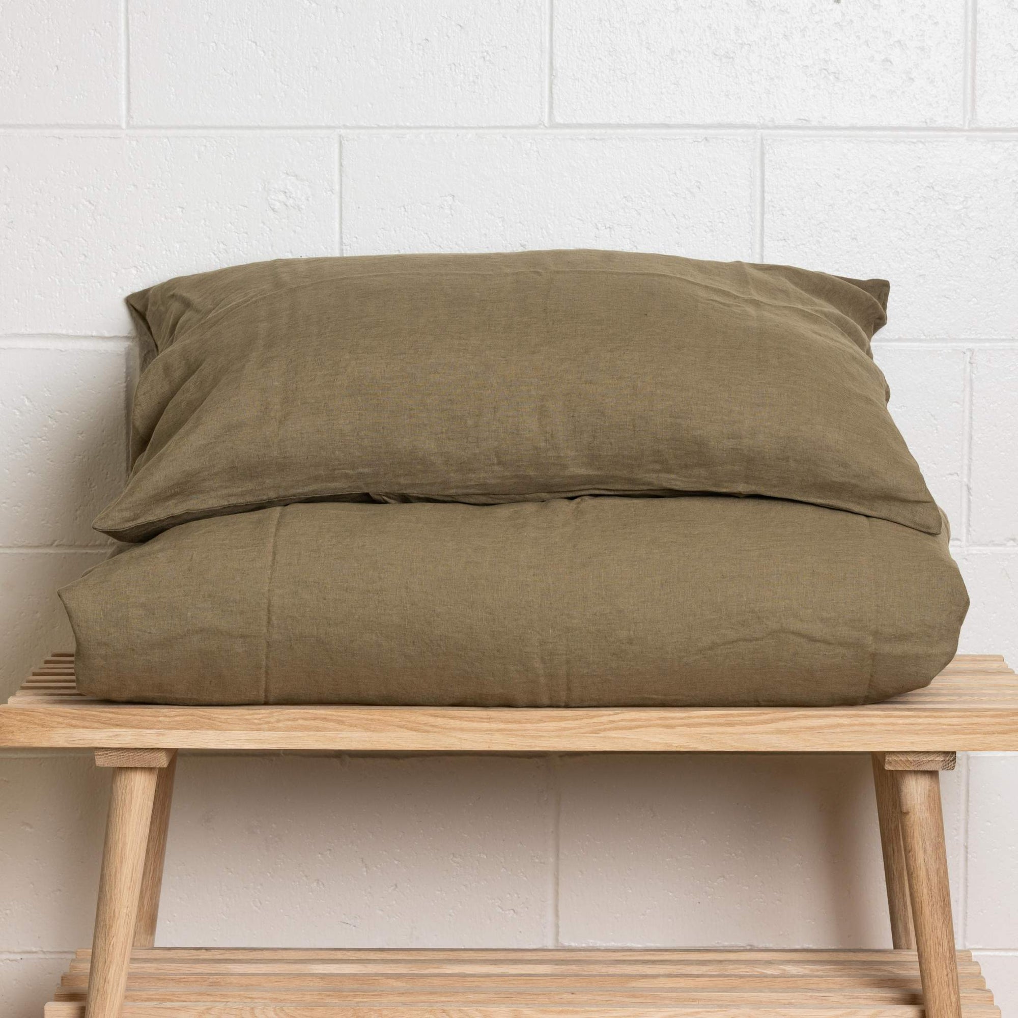 Olive 100% Pure French Flax Linen Pillowcase