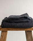 Midnight Blue 100% Pure French Flax Linen Fitted Sheet