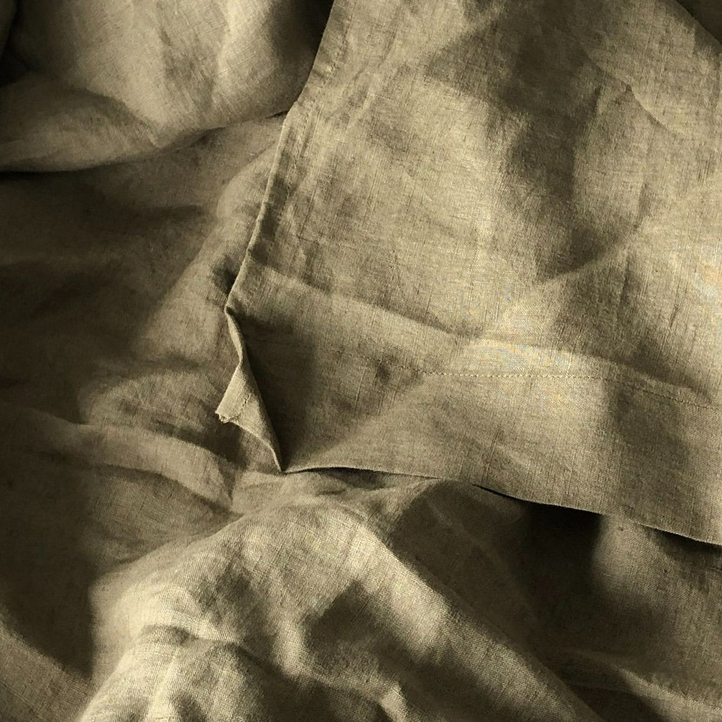 Olive Linen Flat Sheet | The Linen Project – thelinenproject